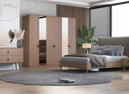 Set bed, 2x nightstands, dressing table, 6-piece design modern bedroom
